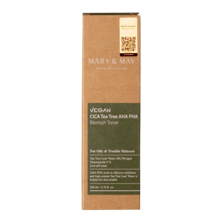 Mary&May - Vegan CICA Tea Tree AHA PHA Toner - Vegan Acid Toner - 200ml - Feel You