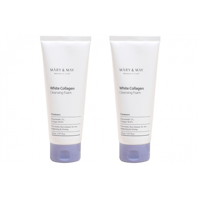 Mary & May - White Collagen Cleansing Foam Duo Twin Pack, 150ml - 2ea - Feel You