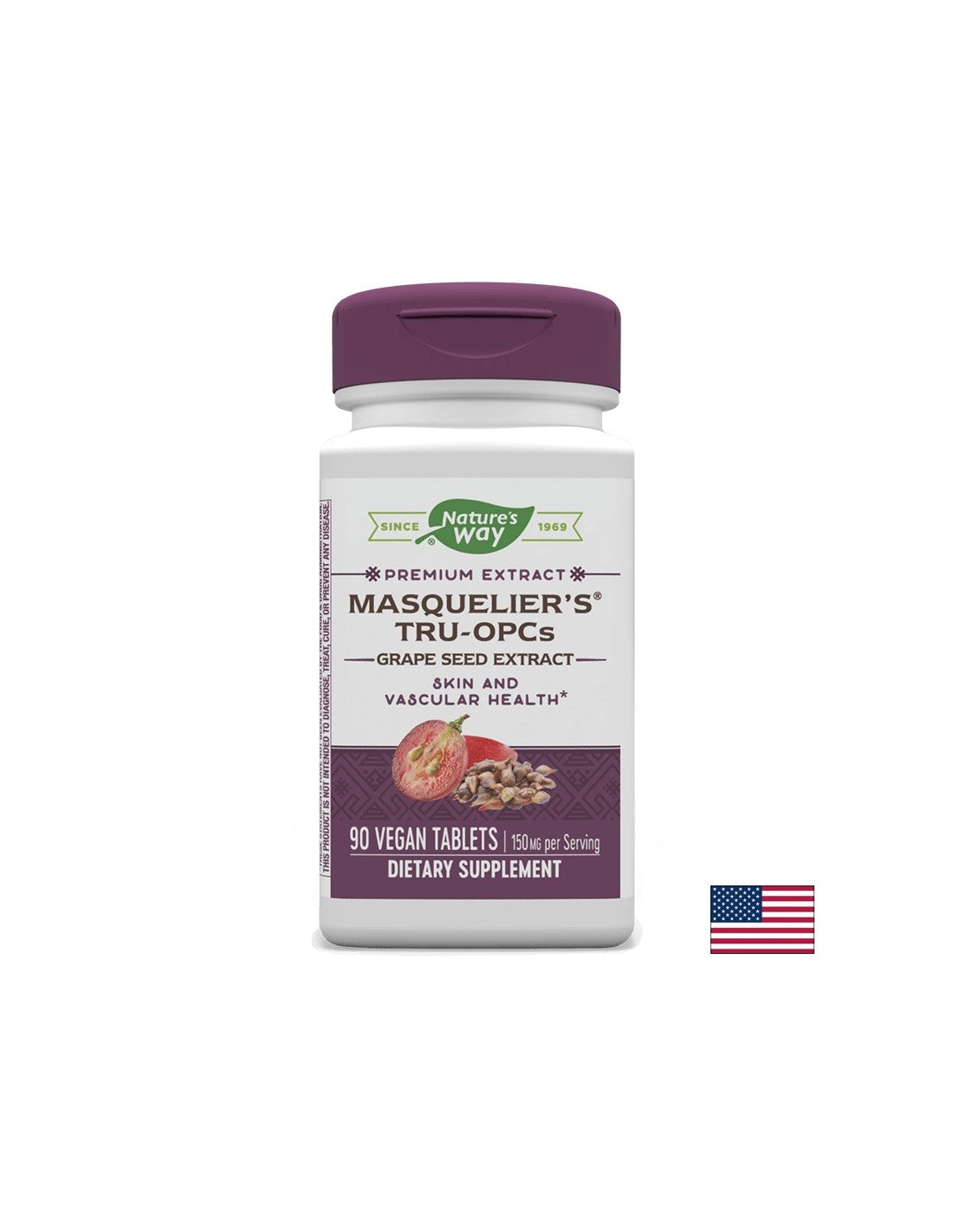 Masquelier's® Tru-OPCs™ Grape Seed Extract / Екстракт от гроздово семе, 90 таблетки Nature’s Way - Feel You