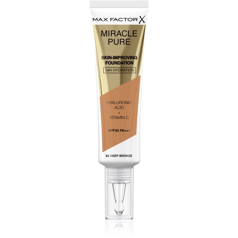 Max Factor, Miracle Pure, Liquid Foundation, 82, Deep Bronze, SPF30, 30 ml - Feel You