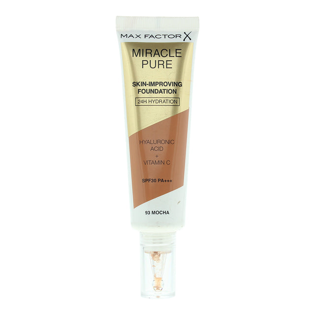 Max Factor, Miracle Pure, Liquid Foundation & Serum 2-In-1, Mocha, 93, SPF30, 30 ml - Feel You