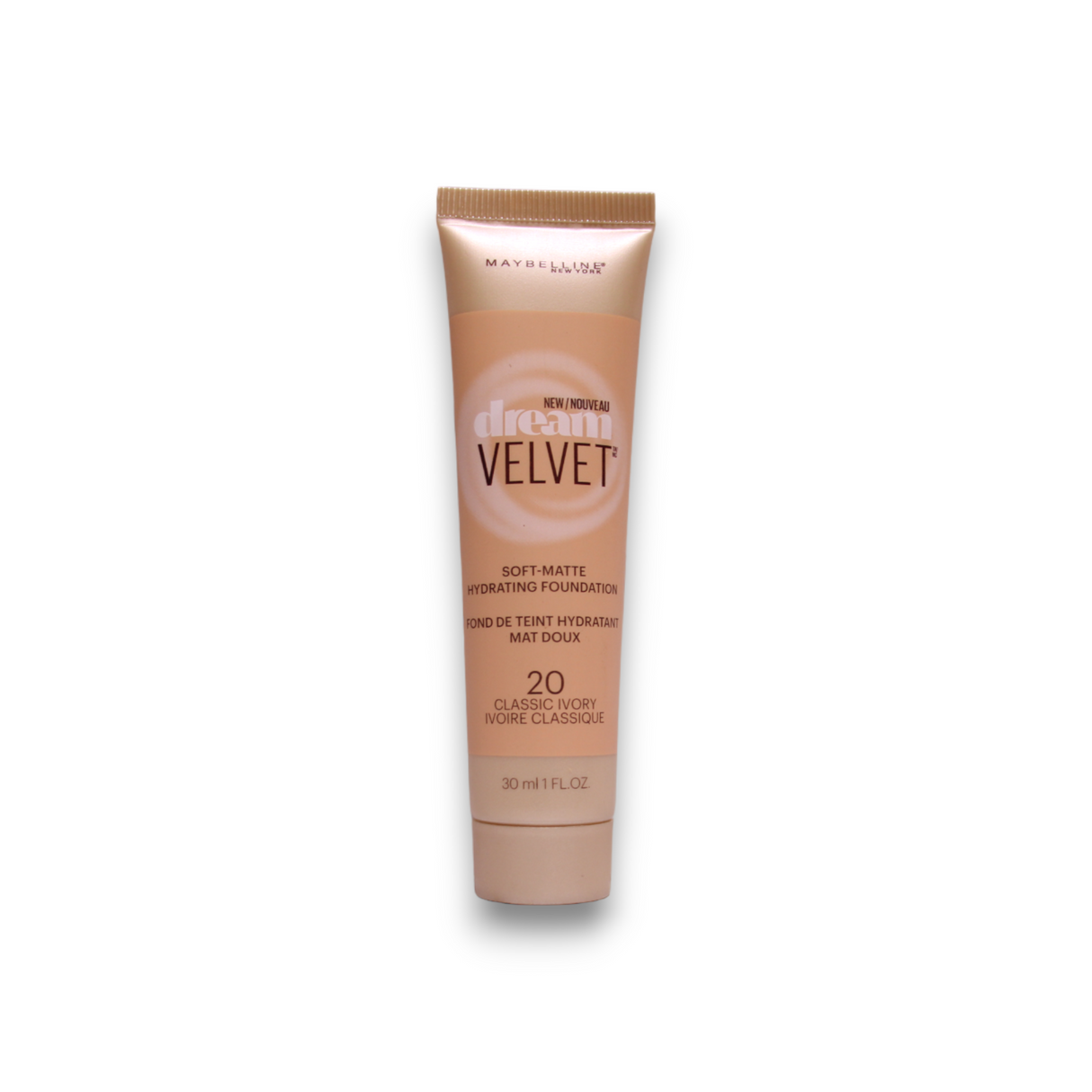 Maybelline, Dream Velvet, Soft Matte, Cream Foundation, 20, Classic Ivory, 30 ml - Feel You