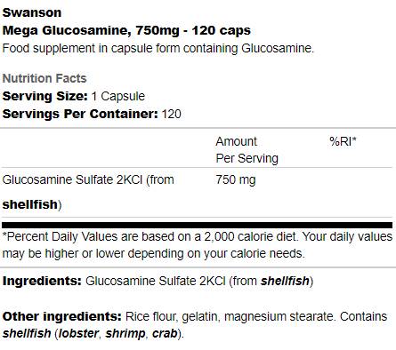 Mega Glucosamine 750 mg 120 капсули - Feel You