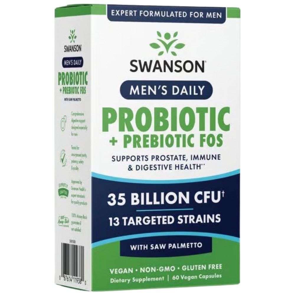 Men's Daily Probiotic + Prebiotic FOS - 60 капсули - Feel You