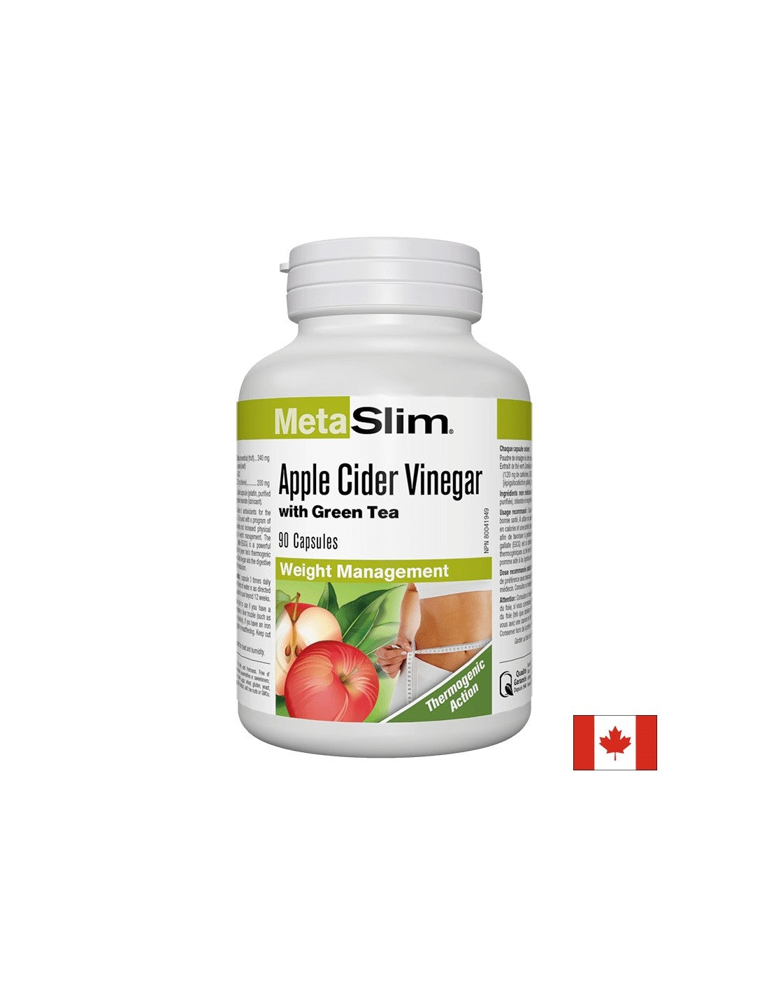 Metaslim® Apple Cider Vinegar - Ябълков оцет + Зелен чай, 90 капсули - Feel You