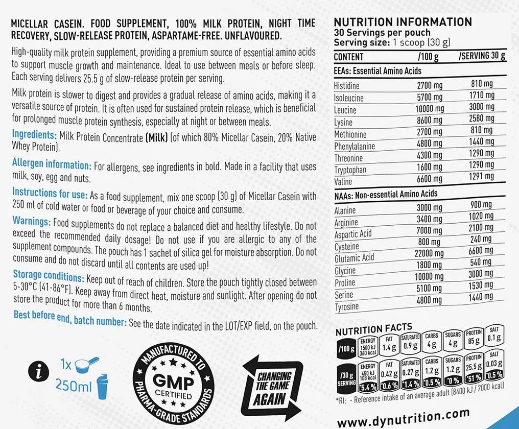 Micellar Casein | Slow-Release Protein ~ Night Time Recovery - 907 грама - Feel You