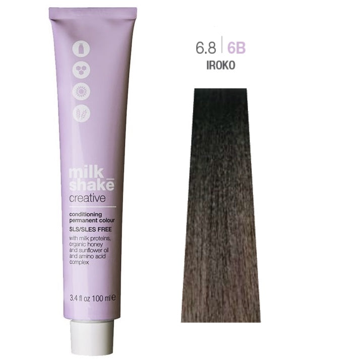 Milk Shake, Creative, SLS/SLES-Free, Permanent Hair Dye, 6.86B Iroko, 100 ml - Feel You
