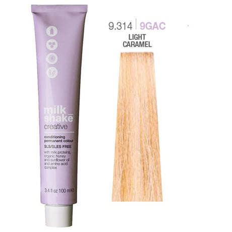 Milk Shake, Creative, SLS/SLES-Free, Permanent Hair Dye, 9.3149GAC Gold Ash Cooper Very Light Blond, 100 ml - Feel You