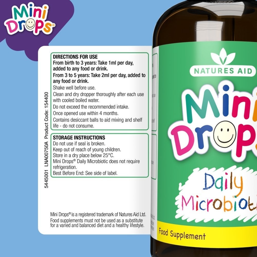 Mini Drops Пробиотик за Бебета и Малки Деца, Natures Aid 50 ml - Feel You