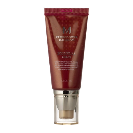 Missha - M Perfect Cover BB Cream SPF42/PA+++ - BB Cream with Sunscreen - No.21 Light Beige - 50ml - Feel You