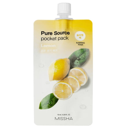 Missha - Pure Source Pocket Pack - Lemon - Brightensscrubbing Face Mask - 10ml - Feel You