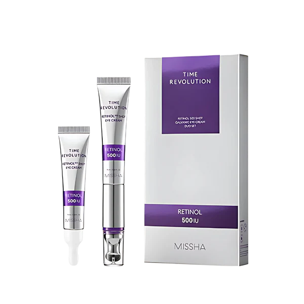 Missha - Time Revolution Retinol 500 Shot Galvanic Eye Cream Duo Set 1 Set (15ml+15ml Refill) - Feel You