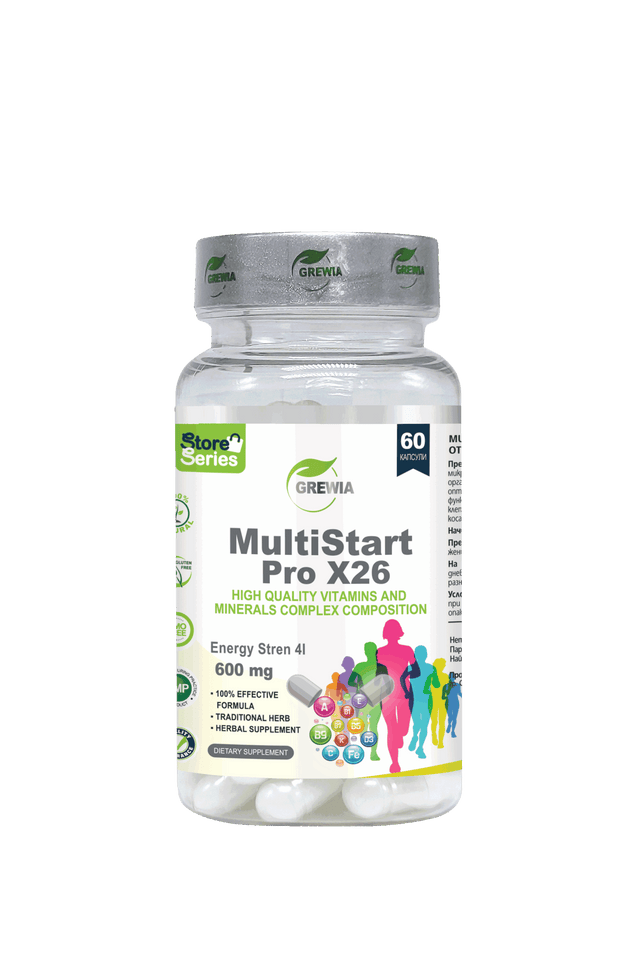 MultiStart Pro X26 Energy Stren 4I Advanced Multivitamin And Mineral Complex Vitamins, Minerals – 600 mg, 60 Caps. - Feel You