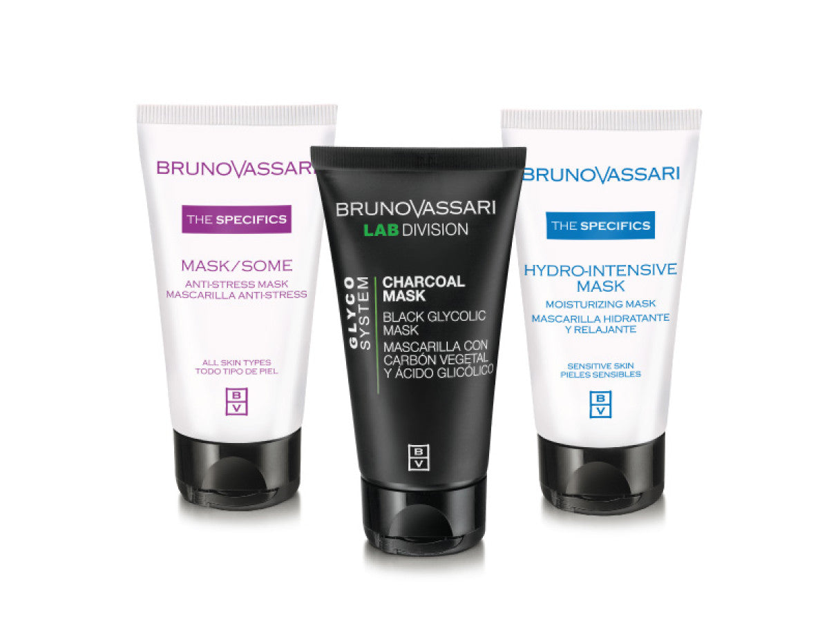 Multimasking Set Bruno Vassari: The Specifics, Moisturizing, Cream Mask, For Face, 50 ml + The Specifics, Vitamin A, Anti-Stress, Day & Night, Cream Mask, For Face, 50 ml + - Feel You