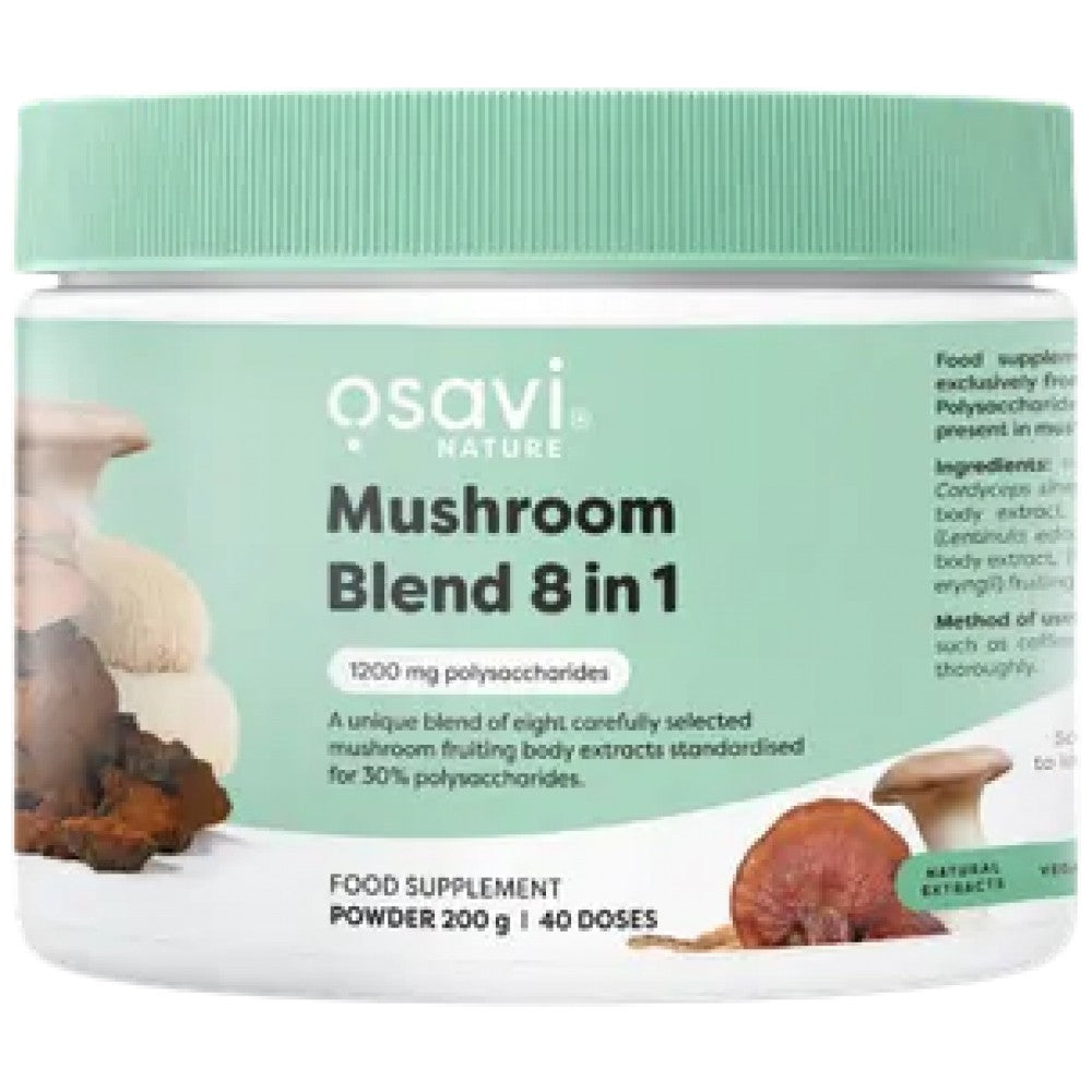 Mushroom Blend 8 in 1 | Lion's Mane, Cordyceps, Reishi, Chaga, Maitake & Shiitake - 200 грама - Feel You