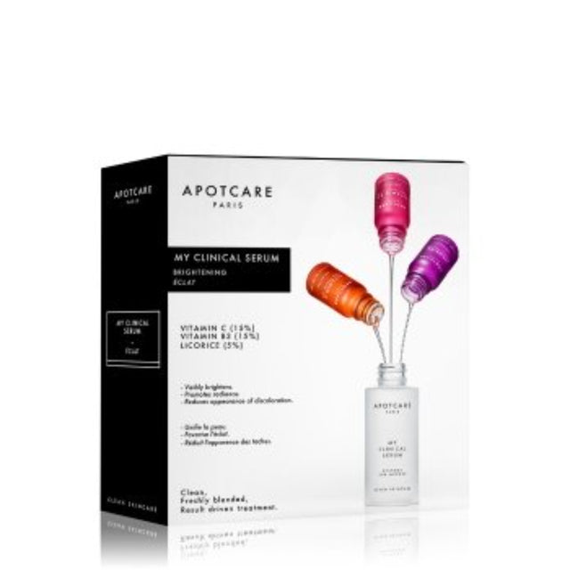 My Clinical Serum Set Apotcare: Vitamin C, Vitamin C, Brightening, Serum, For Face, 10 ml + Vitamin B3, Vitamin B3, Anti-Redness, Serum, For Face, 10 ml + Licorice, Oil-Free, Anti Spot, Day & Night, Serum, For Face, 10 ml - Feel You