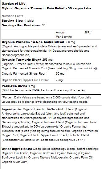 Mykind Organics | Turmeric Pain Relief - 30 Таблетки - Feel You