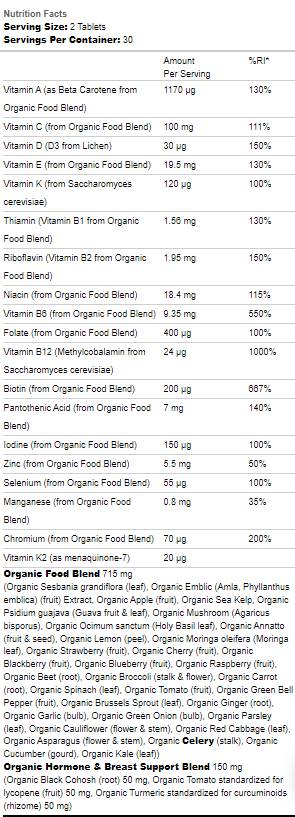 Mykind Organics | Women's Multi 40+ - 120 Таблетки - Feel You