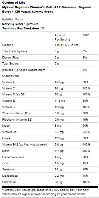Mykind Organics | Women's Multi 40+ Gummies - 120 желирани бонбони - Feel You
