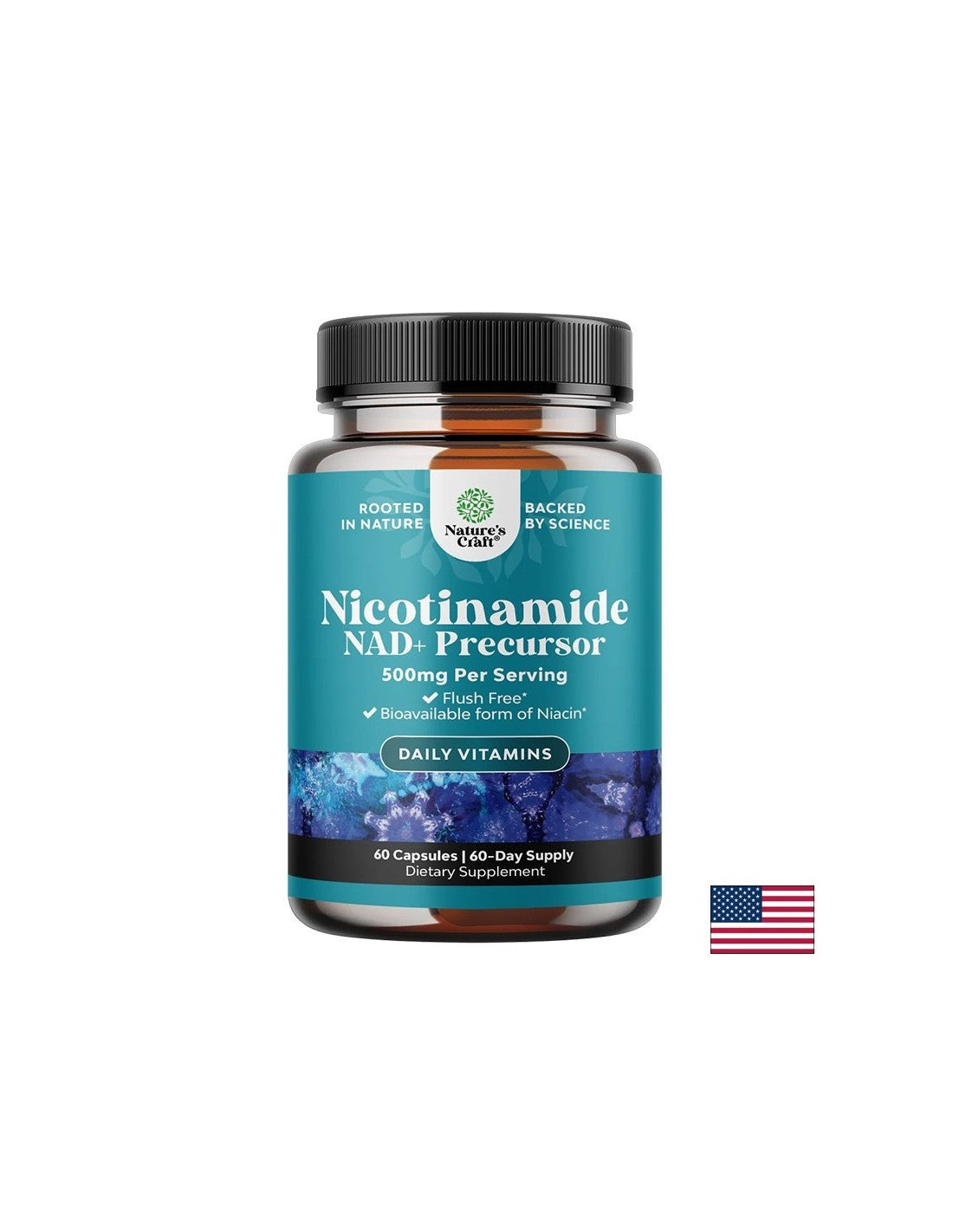 Никотинамид (NAD+ прекурсор) – Клетъчна енергия и фокус, 500 mg, 60 капсули - Feel You