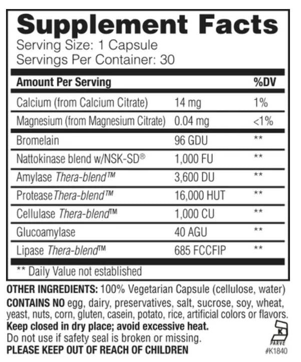 Natto-K | Nattokinase with Bromelain & Enzymes - 90 капсули - Feel You