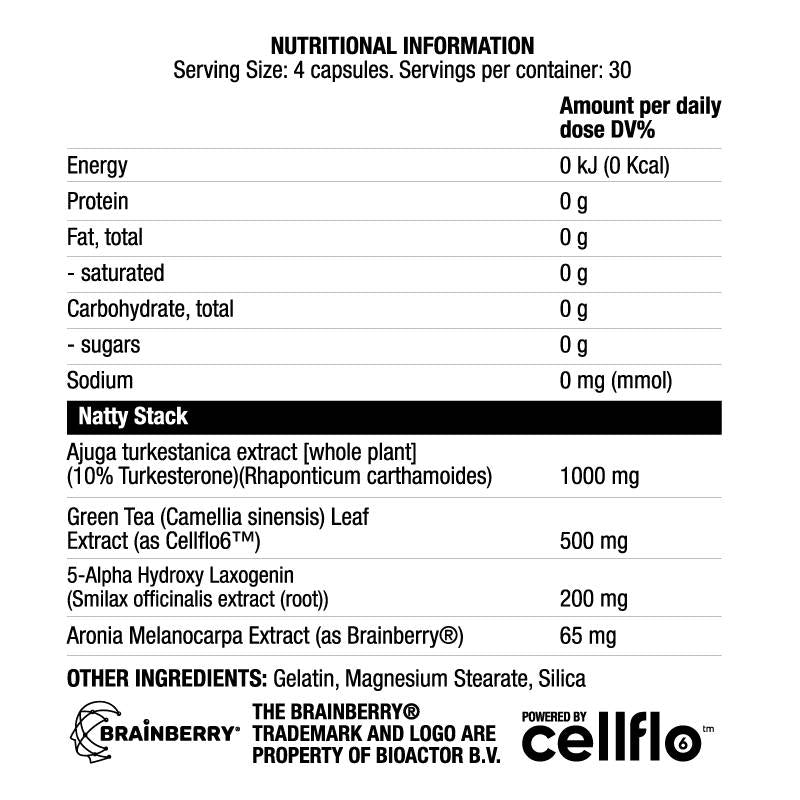 Nattystack | with Turkesterone - 120 капсули - Feel You