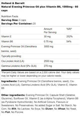 Natural Evening Primrose Oil 1000 mg | Plus Vitamin B6 - 60 капсули - Feel You