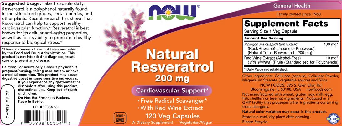 Natural Resveratrol 200 mg - 120 капсули - Feel You