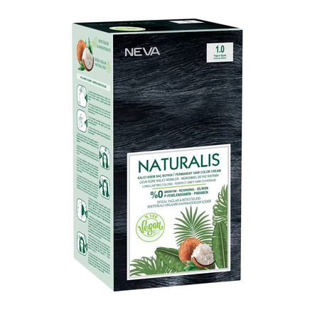 Naturalis, Neva, Vegan & Natural Ingredients, Permanent Hair Dye, 1.1 Black Blue, 150 ml - Feel You