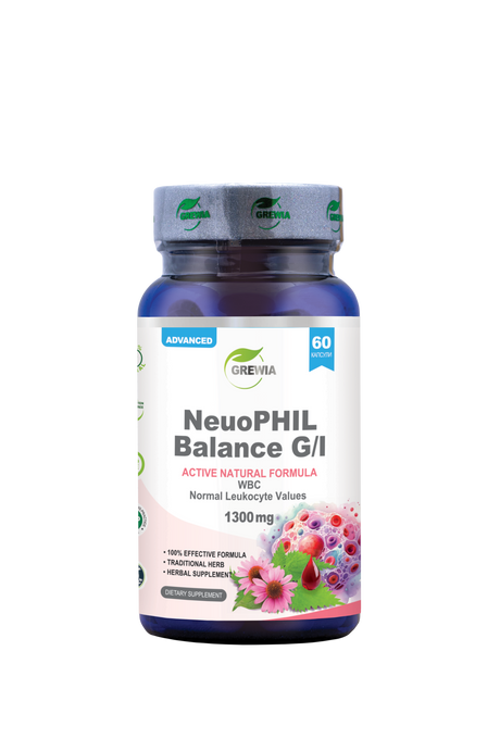 NeuoPHIL Balance G/I Aktivna Naturalna Formula – 1300 mg Dnevna Dosa, Herbal Supplement 60 Caps. - Feel You