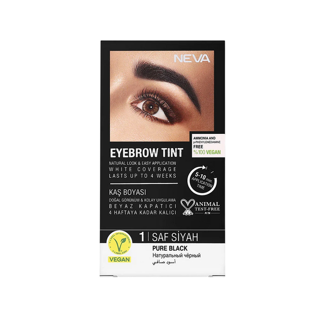 Neva, Eyebrow Tint, Vegan, Permanent Hair Dye, Pure Black, 30 ml - Feel You
