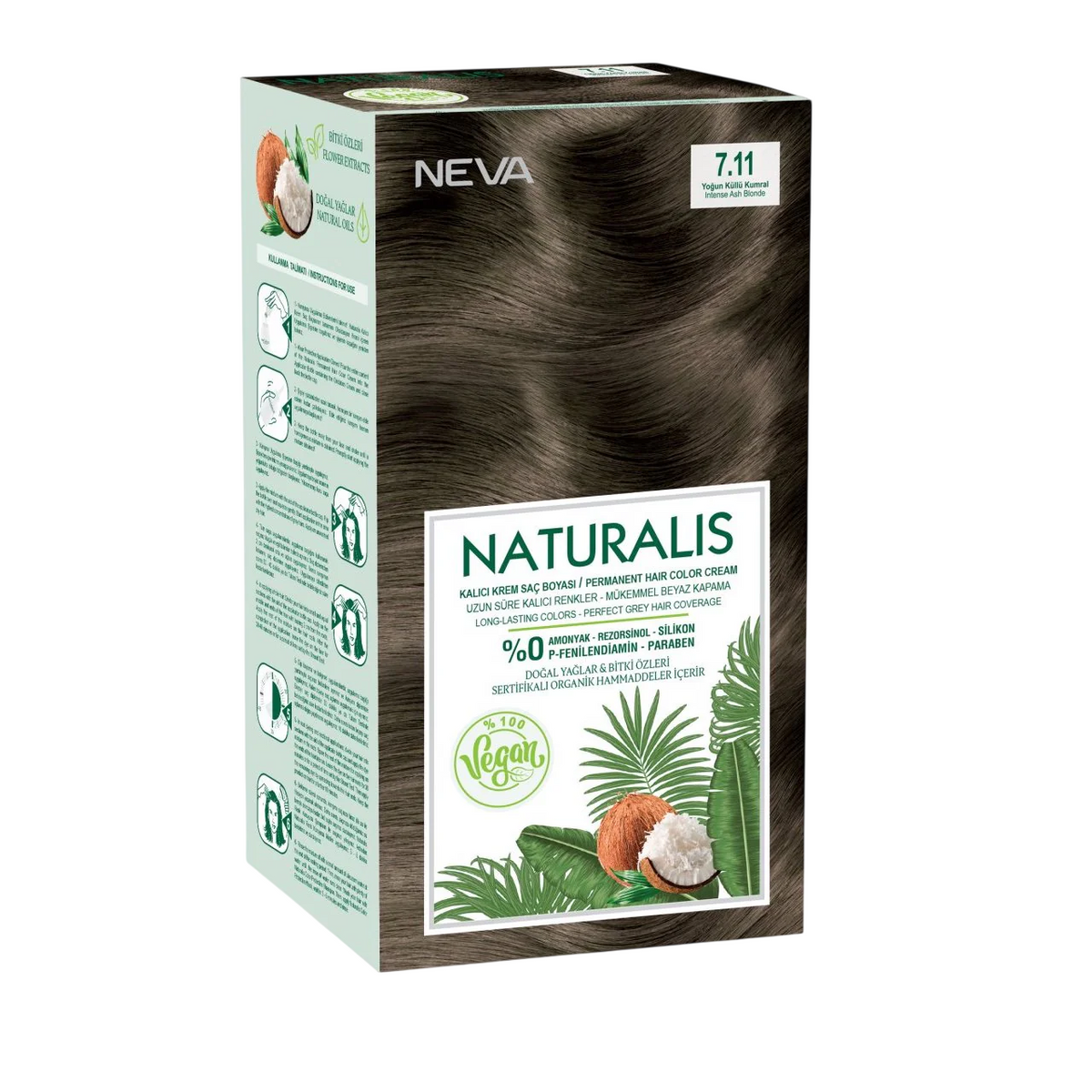 Neva, Naturalis, Vegan, Permanent Hair Dye, 7.11 , 150 ml - Feel You