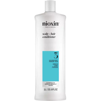 Nioxin - Skin Revitalizer for fine colored slightly thinning hair System 3 (Revitaliser Scalp Conditioner Fine Hair Normal To Thin Looking Chemically Treated) - 1000ml - Feel You