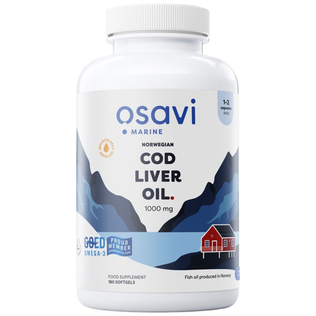 Norwegian Cod Liver Oil 1000 mg | Lemon Flavored - 180 Гел капсули - Feel You
