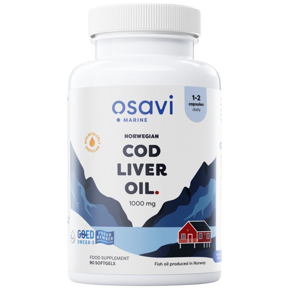Norwegian Cod Liver Oil 1000 mg | Lemon Flavored - 90 Гел капсули - Feel You