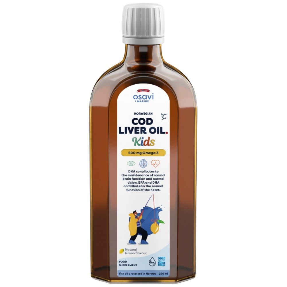 Norwegian Cod Liver Oil Kids | Lemon Flavored Liquid Omega - 250 мл - Feel You