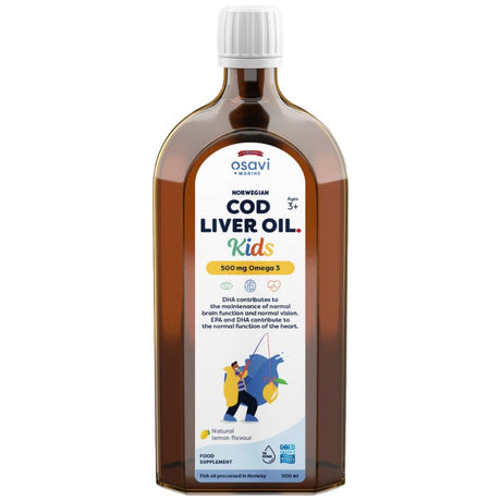 Norwegian Cod Liver Oil Kids | Lemon Flavored Liquid Omega - 500 мл - Feel You