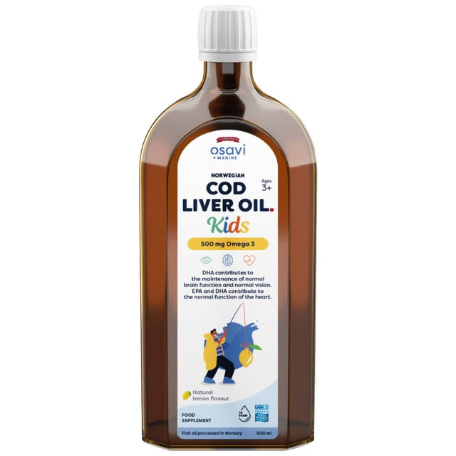 Norwegian Cod Liver Oil Kids | Lemon Flavored Liquid Omega - 500 мл - Feel You