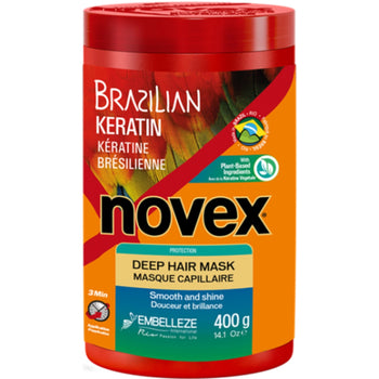 Novex - Brazilian Keratin Deep Hair Mask - dry and damaged hair - 400ml - Feel You