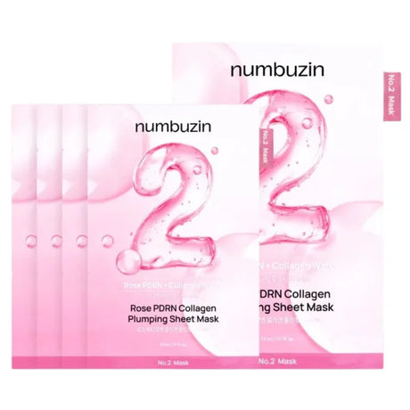 Numbuzin - No.2 Rose PDRN Collagen Plumping Sheet Mask - 5ea - Feel You