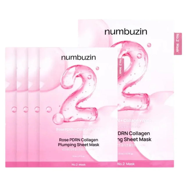 Numbuzin - No.2 Rose PDRN Collagen Plumping Sheet Mask - 5ea - Feel You