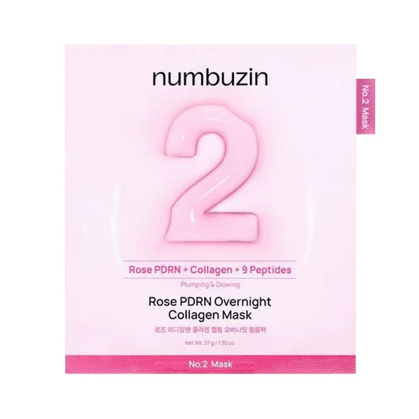 Numbuzin - No.2 Rose PDRN Overnight Collagen Mask, 37g, 1 piece - Feel You