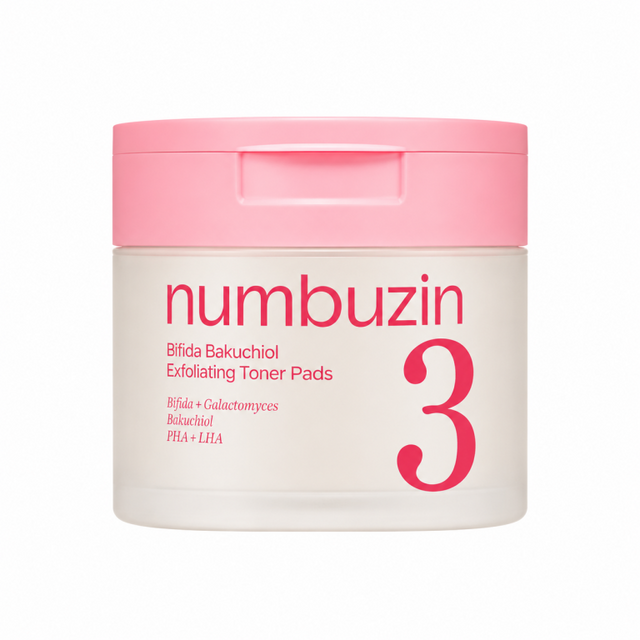 Numbuzin - No.3 Bifida Bakuchiol Exfoliating Toner Pads, 190ml (70 pads) - Feel You