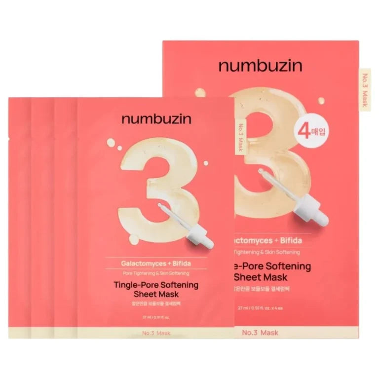 Numbuzin - No. 3 Tingle Pore Softening Sheet Mask 4ea - Feel You