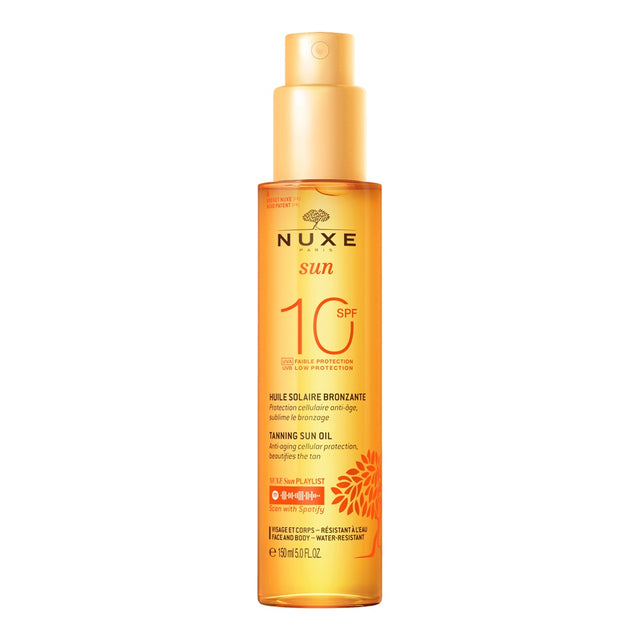 Nuxe - Sun Tanning Oil For Face And Body SPF 10 - Bronze suntan oil for face and body - 150ml - Feel You