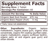 ORGANIC BEET ROOT WITH BLACK PEPPER - 60 Tablets