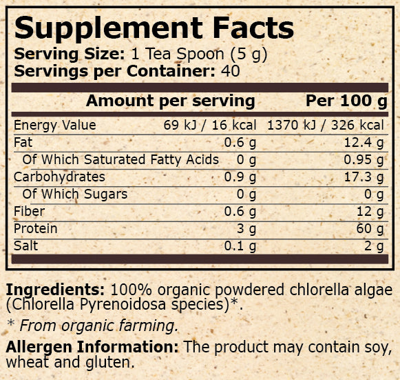 ORGANIC CHLORELLA - 200 g - Feel You