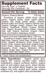 ORGANIC GREENS - 60 Tablets