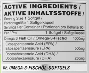Omega 1000 mg | 500 mg EPA & 250 mg DHA - 90 Гел капсули - Feel You
