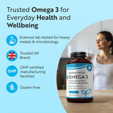 Omega 3 2000 mg /EPA 660 mg, DHA 440 mg/ Pure Fish Oil /240 капсули, 120 дози/ Nutravita - Feel You